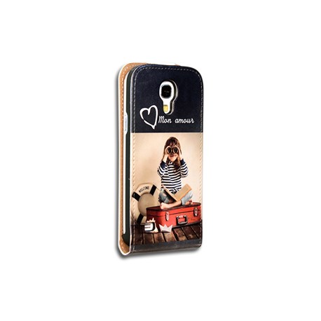 Etui Galaxy S4 mini personnalisé à clapet en cuir