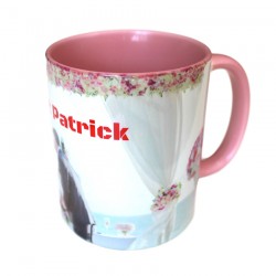 photo quality custom pink mug
