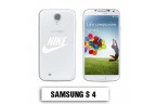 Coque transparente Samsung S4 Nike blanche