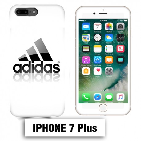 Coque iphone PLUS logo Adidas Blanc