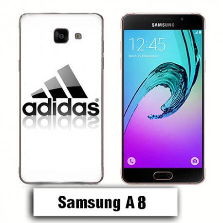 Coque Samsung A8 Logo Adidas Blanc