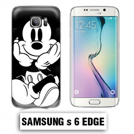 Coque Samsung S6 Edge Mickey Noire et Blanc 