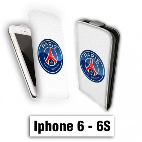 Etui cuir à rabat vertical Iphone 6 6S logo Paris Saint Germain